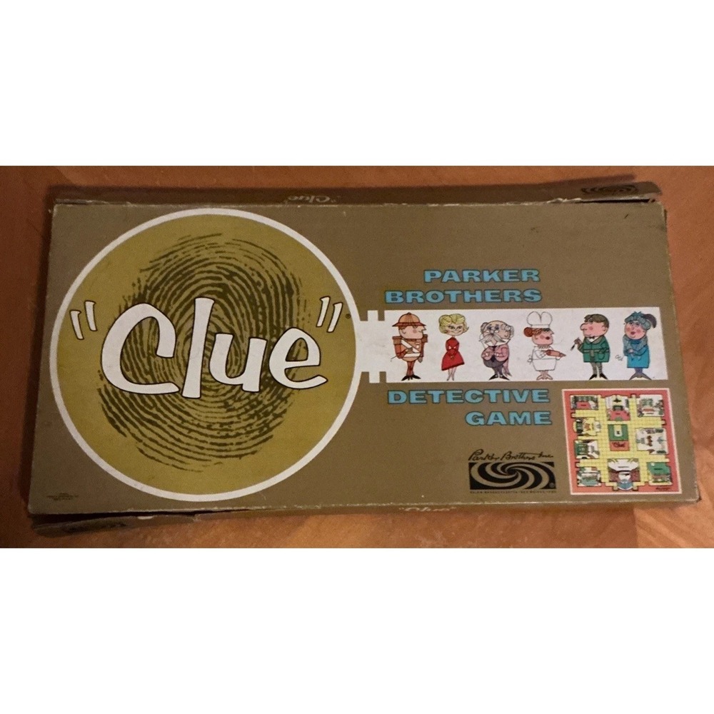 1963‎ Clue Parker Brothers Vintage Detective Board Game Retro Damage To Box